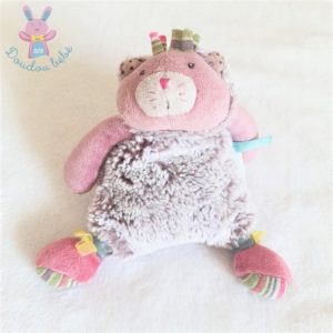 Doudou Chat gris chiné mauve Les Pachats MOULIN ROTY