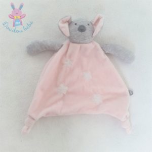 Doudou plat Koala rose gris étoiles OBAIBI OKAIDI