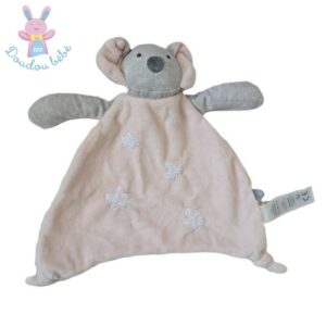Doudou plat Koala rose gris étoiles OBAIBI OKAIDI