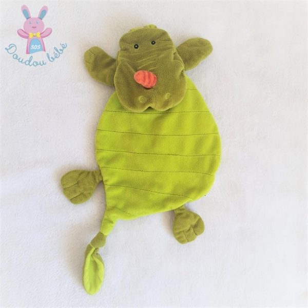 Doudou plat Dragon Walter vert LILLIPUTIENS