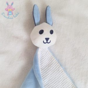 Doudou plat Lapin bleu blanc marine AIR FRANCE