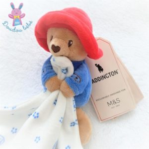 Doudou Ours Paddington bleu rouge mouchoir M&S MARKS & SPENCER