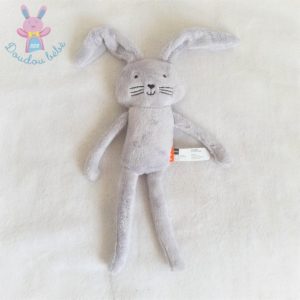 Doudou Lapin gris noir nez cœur HEMA