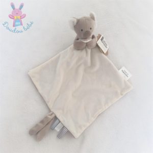 Mots d'Enfants Doudou plat velours tissu petite fille avec grelot 24 cm env