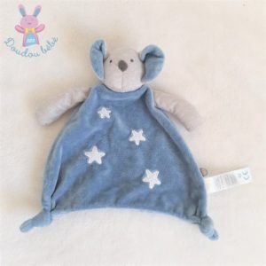 Doudou plat Koala bleu gris et étoiles blanc OBAIBI OKAIDI