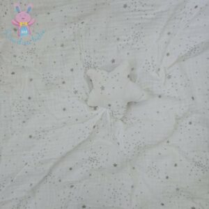 Doudou plat Etoile lange blanc gris étoiles argent MAISONS DU MONDE