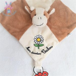 “Mon doudou Vachou” plat marron beige fleur marguerite HAN