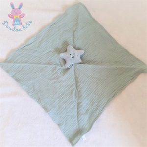 Doudou plat étoile lange bleu vert BOUT’CHOU MONOPRIX