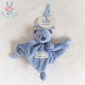 Doudou plat Ours bleu et marine Very Important Baby VIB