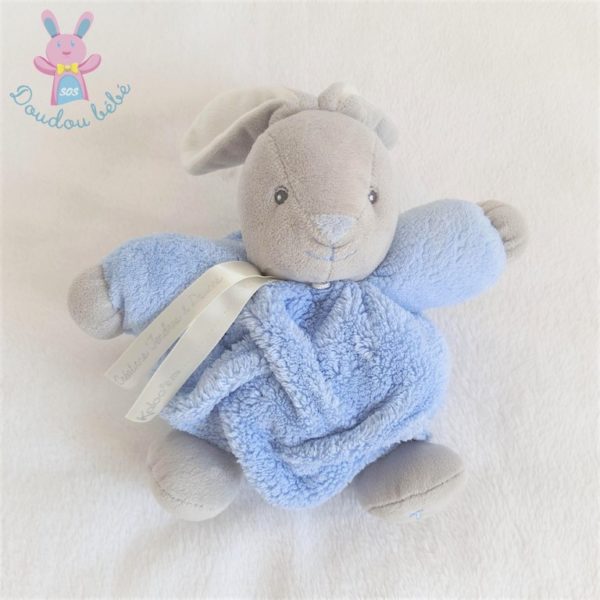 Doudou Lapin boule bleu gris créations tendres KALOO