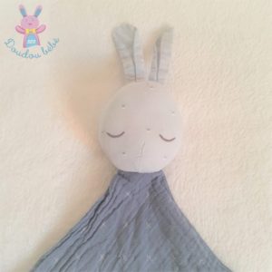 Doudou plat Lapin lange bleu nature pure blue NATTOU