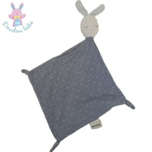 Doudou plat Lapin lange bleu nature pure blue NATTOU