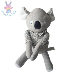 Doudou Koala gris blanc t-shirt fleurs OBAIBI OKAIDI