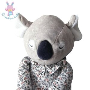 Doudou Koala gris blanc t-shirt fleurs OBAIBI OKAIDI