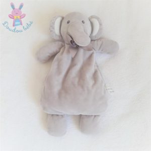 Doudou éléphant gris blanc noeud ESPA INTERCOMMERCE