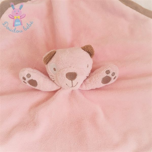 Doudou plat Chat rose marron grand carré EARLY DAYS PRIMARK