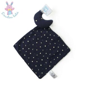 Doudou plat Lune bleu marine mouchoir lunes jaune SIMBA KIABI