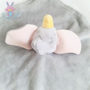 Peluche doudou Dumbo gris rose chapeau jaune colerette Disney Nicotoy 15 cm