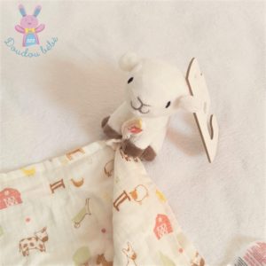 Doudou Mouton blanc mouchoir lange animaux ferme PRIMARK