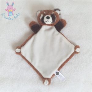 Pieuvre TEX peluche rose doudou carré plat blanc