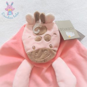 Doudou plat Girafe buddiezzz rose blanc DOUKIDOU (NATTOU)