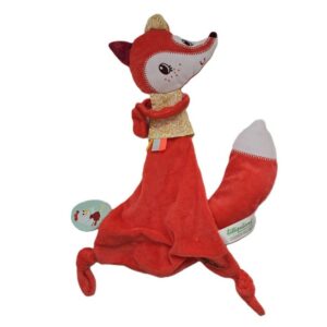 Doudou plat Alice la renarde renard orange et blanc LILLIPUTIENS