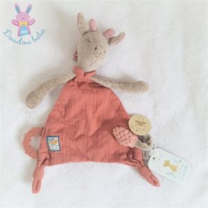 Doudou plat Girafe rose “Sous mon Baobab” MOULIN ROTY