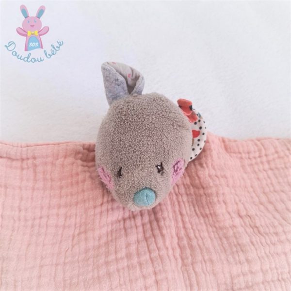 Doudou plat Souris lange rose Les jolis trop beaux MOULIN ROTY