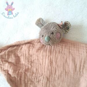 Doudou plat Souris lange rose Les jolis trop beaux MOULIN ROTY