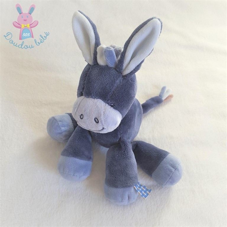 Doudou Nattou Lapin Bleu pantin - Alex & Bibou