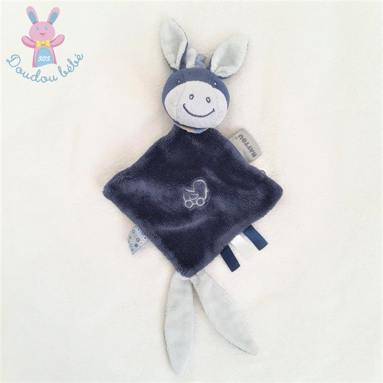 Nattou Doudou Plat Lapin Bibou avec Attache pour Sucette, 27 x 27 cm, Alex  et Bibou, Bleu : : Bébé et Puériculture