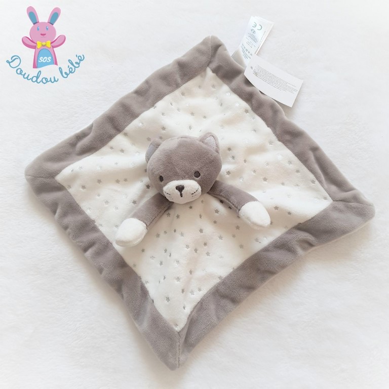 Doudou panda et plaid polaire blanc bébé naissance Okaïdi & Obaïbi