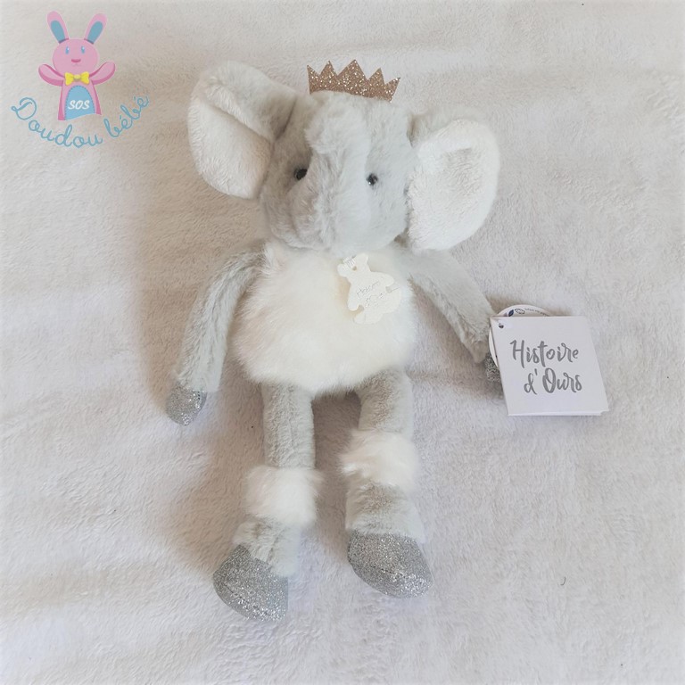 Histoire d'ours - Ours en Peluche Blanc - 25 cm