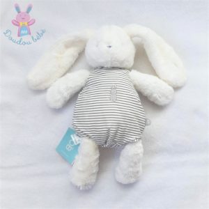 Doudou plat velours lapin gris naissance Okaïdi & Obaïbi