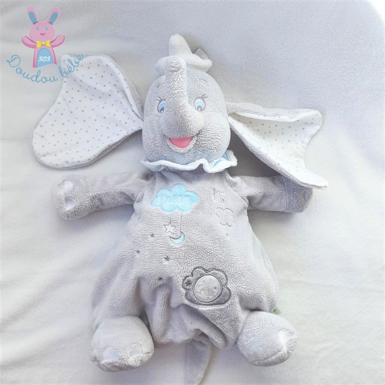 Doudou éléphant Dumbo range pyjama gris “dream” DISNEY
