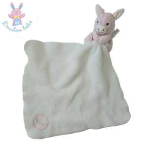 Doudou Ane Régliss rose mouchoir blanc KALOO