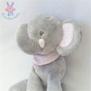 Doudou éléphant Adèle et Valentine gris rose pois NATTOU