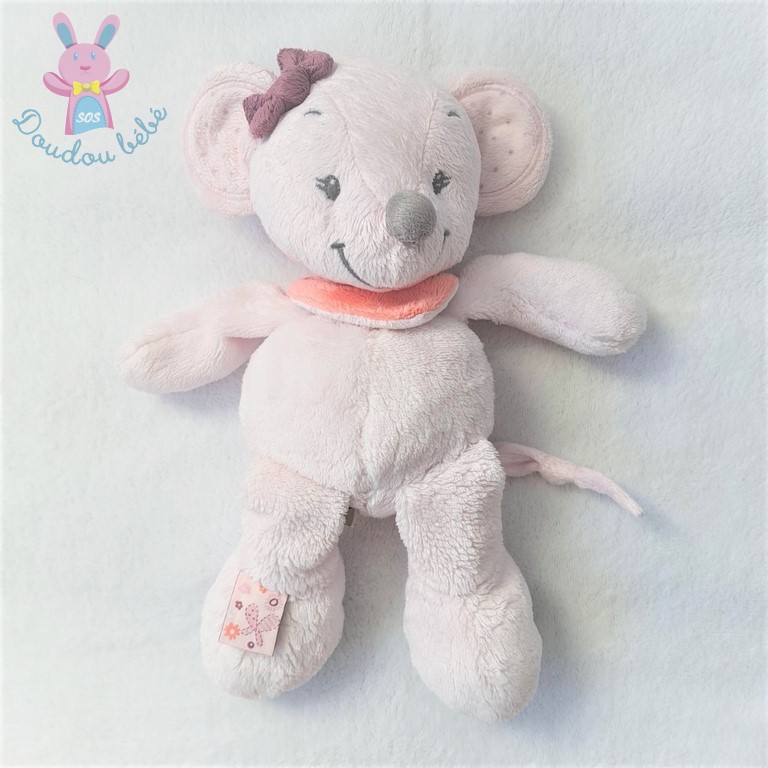 Doudou Souris rose gris Adèle et Valentine NATTOU