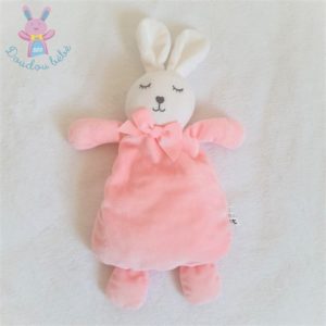 Doudou Lapin dormeur rose blanc nœud ESPA INTERCOMMERCE