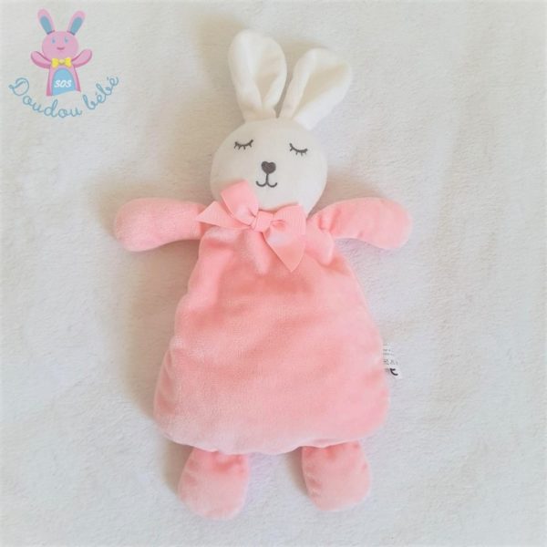 Doudou Lapin rose blanc avec nœud ESPA INTERCOMMERCE