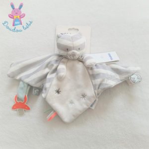 Noukies Doudou ours beige pyjama blanc Colerette rose 28 cm chez vous des  demain