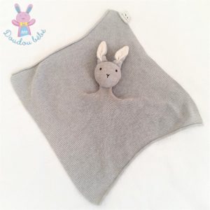 Doudou plat Lapin gris Milo coton biologique LIEWOOD