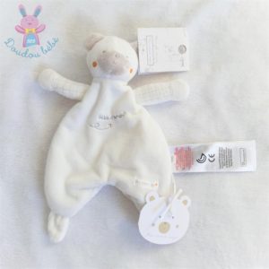 Doudou Ours blanc gris “Bébé d’amour” SERGENT MAJOR