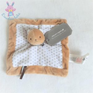 Doudou plat Ours beige blanc étoiles SERGENT MAJOR