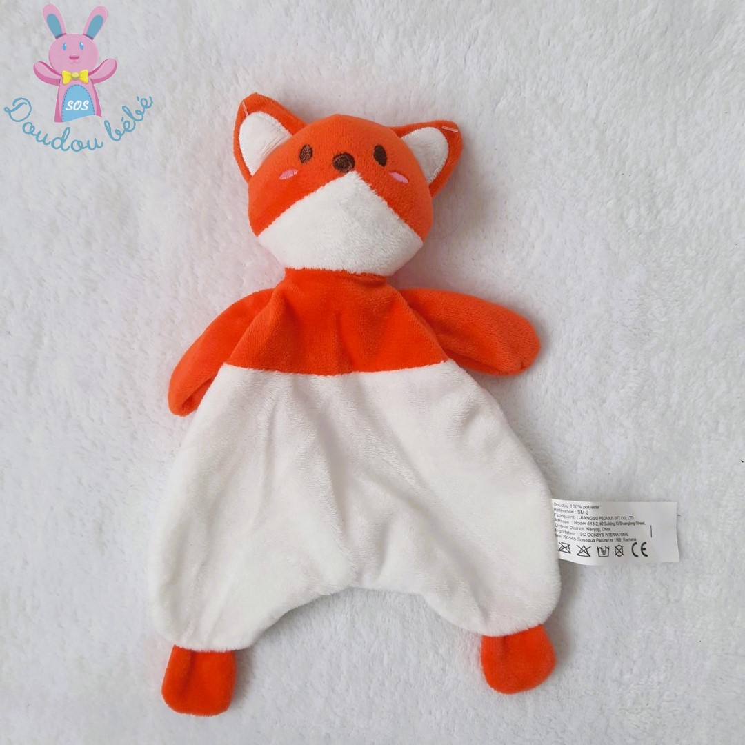 Doudou plat Renard blanc orange JIANGSU PEGASUS GIFT