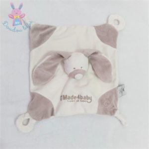 Doudou plat Lapin blanc beige “by Made 4 baby” VACO