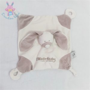 Doudou plat Lapin blanc beige « by Made 4 baby » VACO