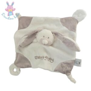 Doudou plat Lapin blanc beige « by Made 4 baby » VACO