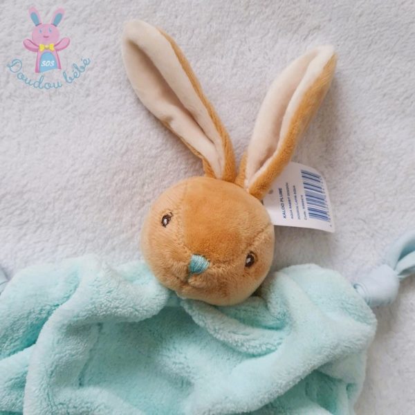 Doudou plat Lapin plume vert KALOO