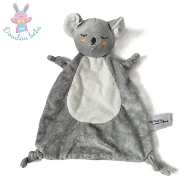 Doudou plat Koala gris blanc DPAM Du Pareil Au Même